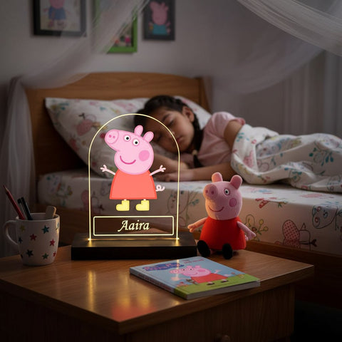 Personalized Peppa Pig LED Table Lamp | Custom Kids Night Light