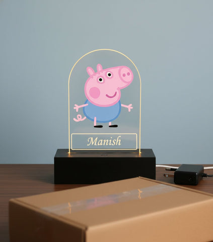 Personalized Peppa Pig LED Lamp - Kids Night Light & Custom Gift