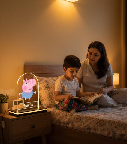 Personalized Peppa Pig LED Lamp - Kids Night Light & Custom Gift