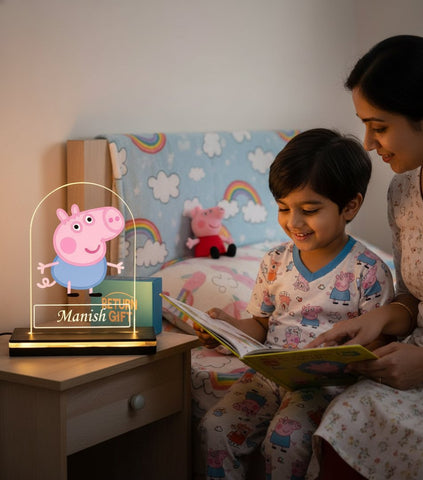 Personalized Peppa Pig LED Lamp - Kids Night Light & Custom Gift