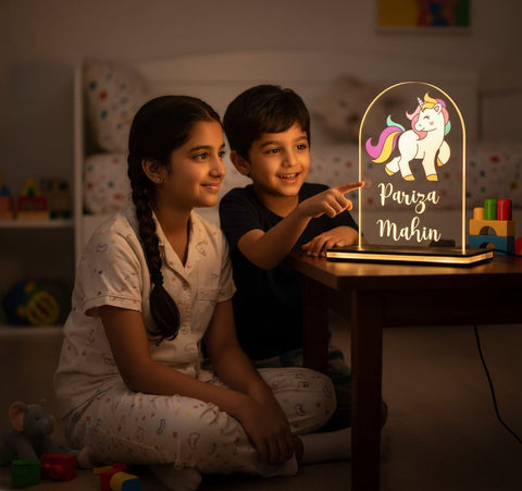 Personalized Unicorn LED Table Lamp | Custom Kids Night Light
