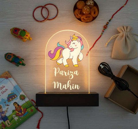 Personalized Unicorn LED Table Lamp | Custom Kids Night Light