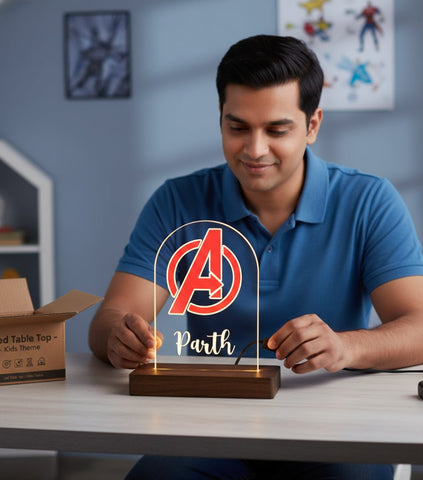Personalized Avengers LED Table Lamp | Kids Custom Night Light