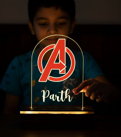 Personalized Avengers LED Table Lamp | Kids Custom Night Light