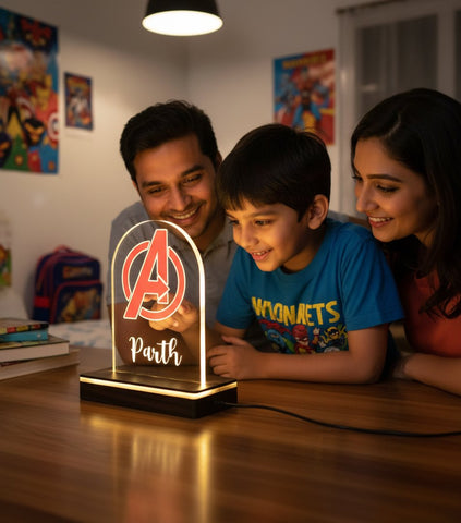 Personalized Avengers LED Table Lamp | Kids Custom Night Light