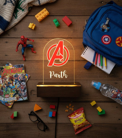 Personalized Avengers LED Table Lamp | Kids Custom Night Light