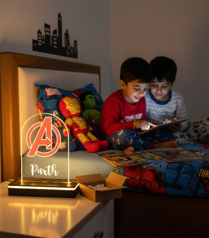 Personalized Avengers LED Table Lamp | Kids Custom Night Light