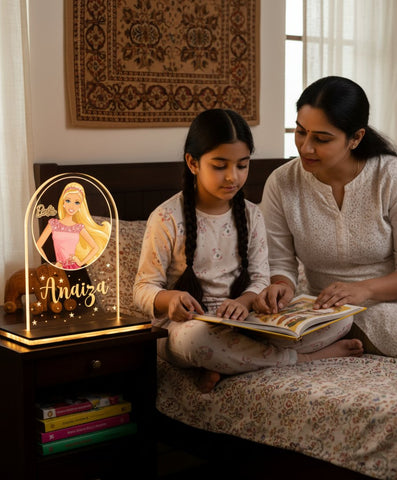 Personalized Barbie LED Table Lamp - Custom Kids Night Light Gift