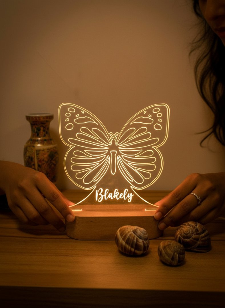 Personalized Butterfly LED Table Lamp with Custom Name