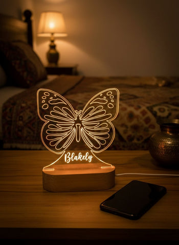 Personalized Butterfly LED Table Lamp with Custom Name