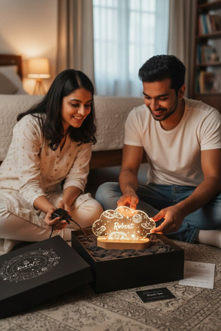 Personalized LED Night Light | Custom Name Space Theme Table Lamp