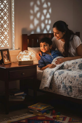 Personalized LED Night Light | Custom Name Space Theme Table Lamp
