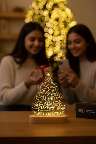 Personalized LED Christmas Tree Tabletop Decor | Custom Acrylic Light