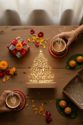 Personalized LED Christmas Tree Tabletop Decor | Custom Acrylic Light