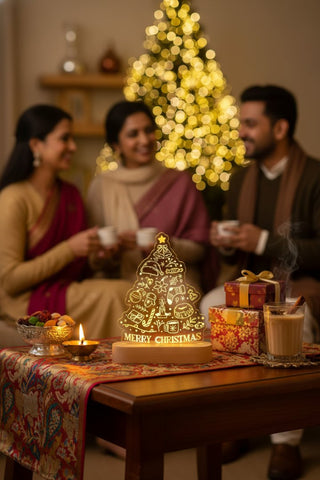 Personalized LED Christmas Tree Tabletop Decor | Custom Acrylic Light