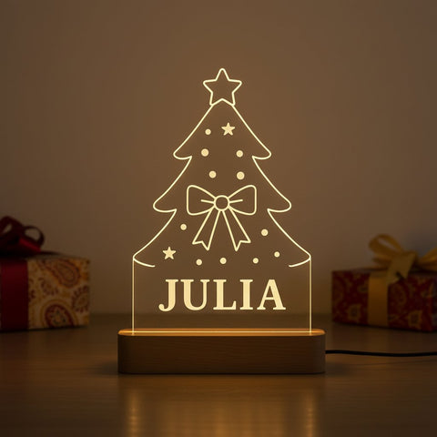 Personalized LED Christmas Tree Table Lamp with Custom Name