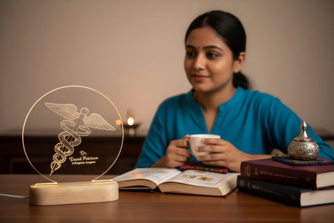 Personalized LED Table Top Light | Custom Name & Designation Gift
