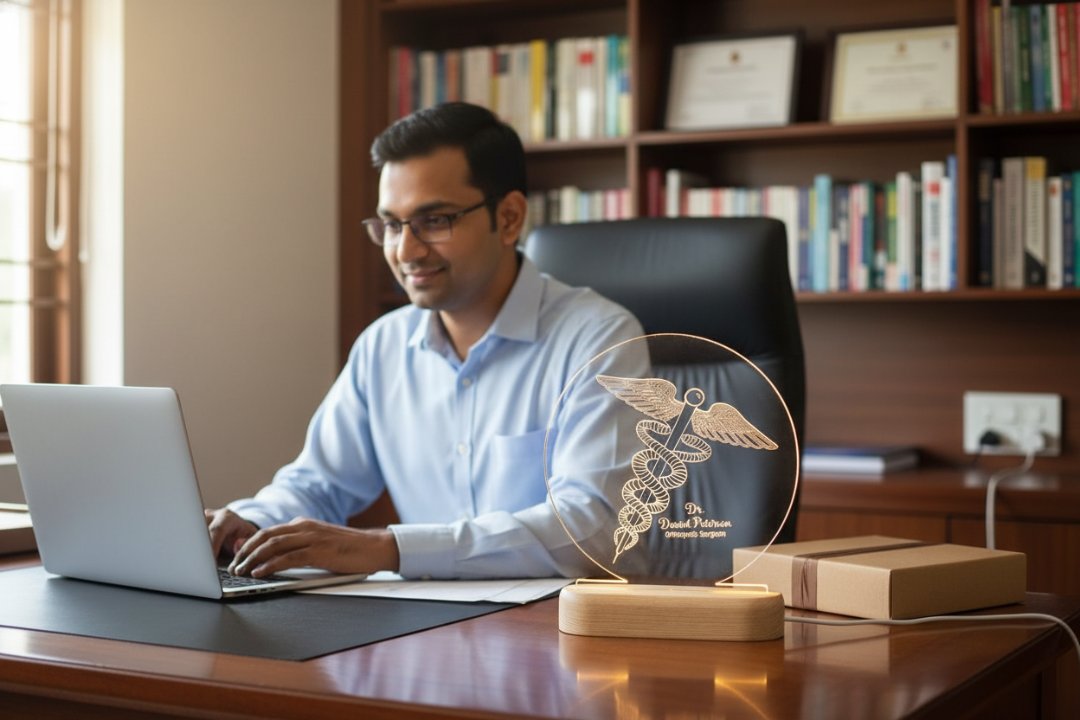 Personalized LED Table Top Light | Custom Name & Designation Gift