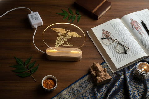 Personalized LED Table Top Light | Custom Name & Designation Gift