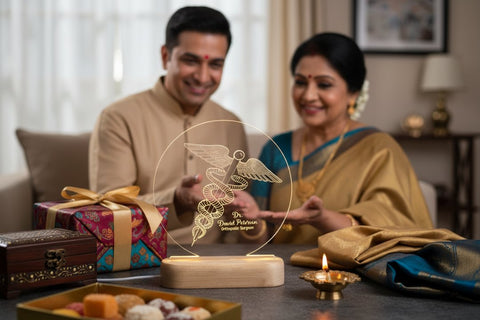 Personalized LED Table Top Light | Custom Name & Designation Gift