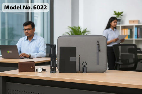 Customizable Laptop Kit: Sleeve, Stand, Notebook, Pen & Keychain