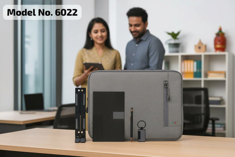 Customizable Laptop Kit: Sleeve, Stand, Notebook, Pen & Keychain