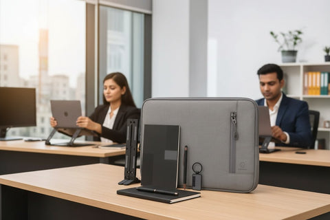 Customizable Laptop Kit: Sleeve, Stand, Notebook, Pen & Keychain