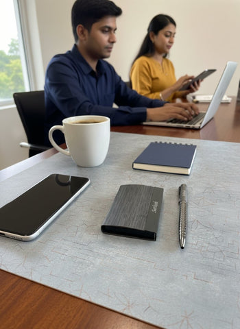 Personalized Axis Card Holder & Pen Set - Engraved Executive Gift