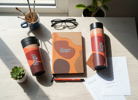 Personalized Doodle Gift Set | Custom Name Office & Travel Kit