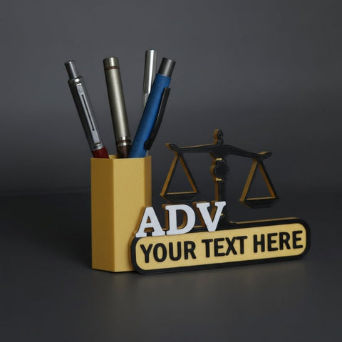 Personalized Advocate Pen Stand | Custom Lawyer Desk Organizer Gift