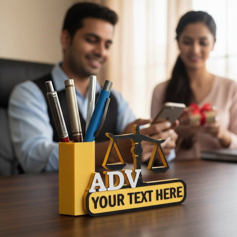 Personalized Advocate Pen Stand | Custom Lawyer Desk Organizer Gift