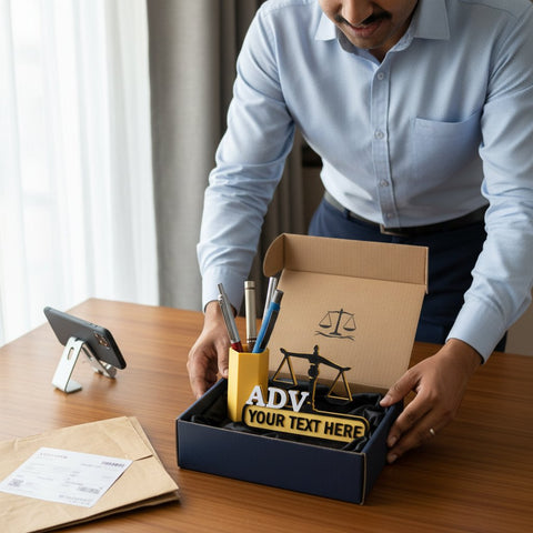 Personalized Advocate Pen Stand | Custom Lawyer Desk Organizer Gift