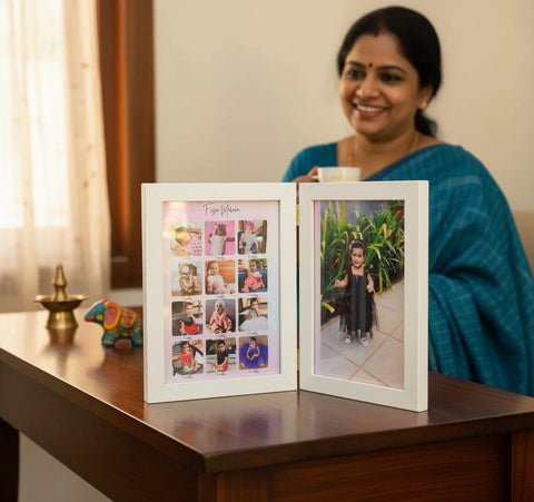 Personalized Baby Milestone Folding Photo Frame - Custom Gift