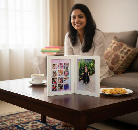 Personalized Baby Milestone Folding Photo Frame - Custom Gift