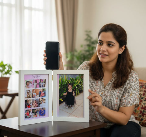 Personalized Baby Milestone Folding Photo Frame - Custom Gift