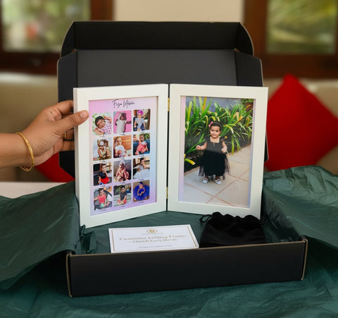 Personalized Baby Milestone Folding Photo Frame - Custom Gift
