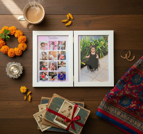 Personalized Baby Milestone Folding Photo Frame - Custom Gift