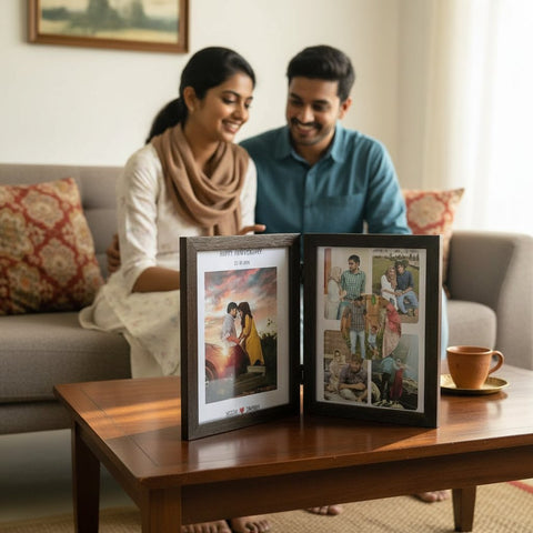 Custom Folding Photo Frame - Personalized Anniversary Gift