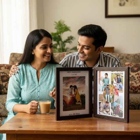 Custom Folding Photo Frame - Personalized Anniversary Gift