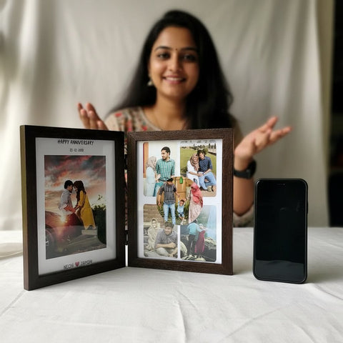 Custom Folding Photo Frame - Personalized Anniversary Gift