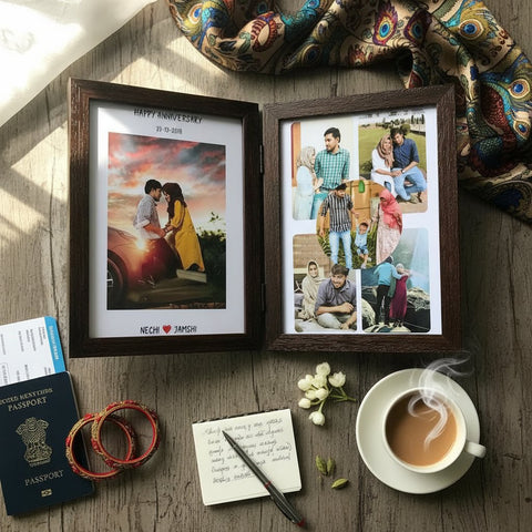 Custom Folding Photo Frame - Personalized Anniversary Gift