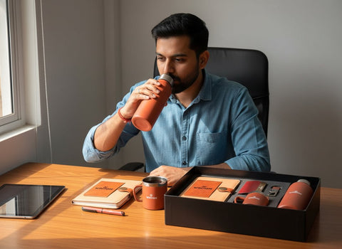 Custom 6-in-1 Gift Set: Personalized Bottle, Mug, Diary & More