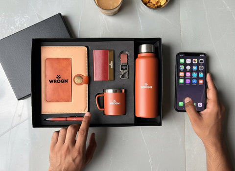 Custom 6-in-1 Gift Set: Personalized Bottle, Mug, Diary & More