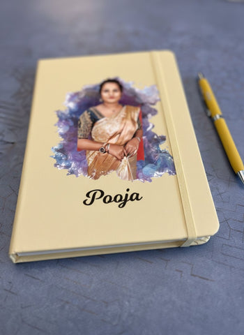 Custom Photo Diary & Engraved Pen Set | Personalized Pastel Gift