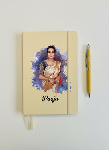 Custom Photo Diary & Engraved Pen Set | Personalized Pastel Gift