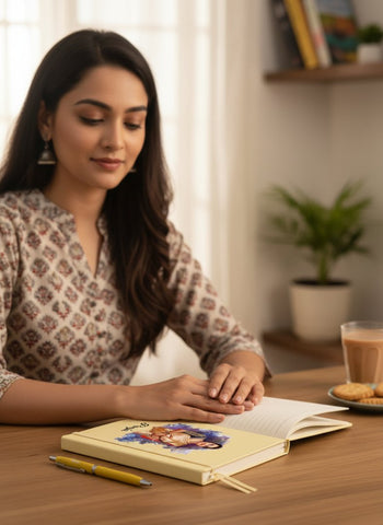 Custom Photo Diary & Engraved Pen Set | Personalized Pastel Gift