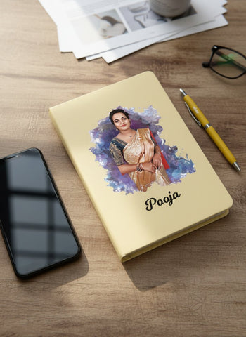 Custom Photo Diary & Engraved Pen Set | Personalized Pastel Gift