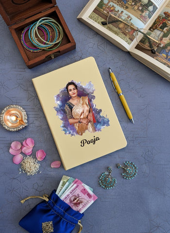 Custom Photo Diary & Engraved Pen Set | Personalized Pastel Gift