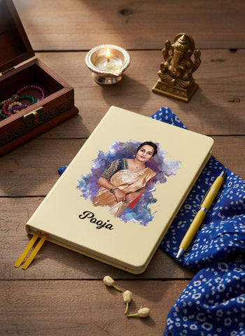 Custom Photo Diary & Engraved Pen Set | Personalized Pastel Gift