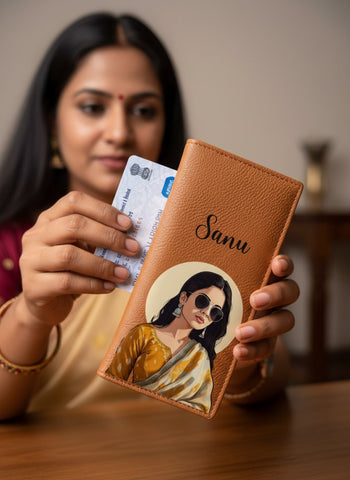 Personalized Astral Long Card Holder Wallet - Custom Name & Design